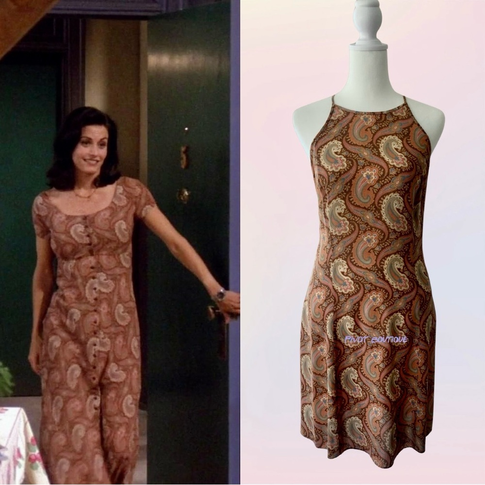 Alternate Pink Brown Paisley Dress ASO Monica Geller on Friends